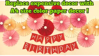 Quick and easy Paper Fan birthday decoration idea | DIY party decoration | Backdrop decoration ideas