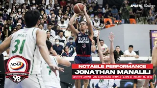 NCAA Season 98 JBB: Notable Performance - Jonathan Manalili (Finals | Game 2) (March 16, 2023)