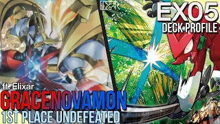 UNDEFEATED 1ST Place GraceNovamon [Digimon TCG EX05 Deck Profile] Profile and Combo Guide