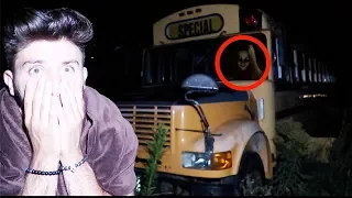 (I HEARD HER) I SPENT THE NIGHT IN A HAUNTED SCHOOL BUS | OVERNIGHT CHALLENGE AT THE FNAF SCHOOL BUS