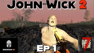 7 Days to Die - JOHN WICK Feral Running zombies - Day 1 Survival getting started console version