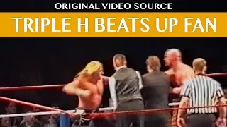 Wrestler TRIPLE H beats up a FAN !!! - FAN attacks Wrestler STEVE AUSTIN