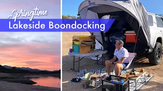 Springtime Lakeside SUV Boondocking in my 5th gen 4Runner at Bartlett Reservoir, Arizona