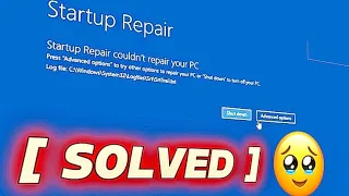 startup repair couldn't repair your pc|startup repair कैसे करें|how to fix startup repair windows 10