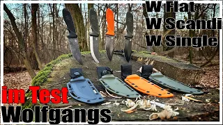 Odenwolf W Scandi, Flat, Single Bushcraft Outdoor Messer Top oder Flop Wolfgangs