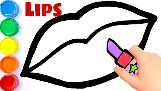 Glitter Toy Lips with Makeup Brush Set coloring and drawing for Kids, Toddlers