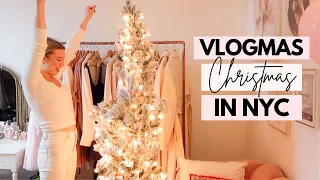 VLOGMAS DAY 2 Christmas in NEW YORK CITY! Apartment Decor, the PRETTIEST Winter Coat, Festive Dinner