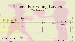 Learn "Theme for Young Lovers" by The Shadows with this TABS play along trainer with chord symbols