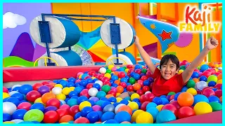 Giant Ball Pit On Ryan's Mystery Playdate with fun challenges!!!