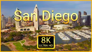 San Diego 8K ULTRA HD - Scenic Drone Relaxation Video With Calming Piano Music