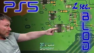 PS5 mit 2 Sekunden BLOD Fehler ist wie Versteckenspielen. Hide, seek and repair mit PCB Solder