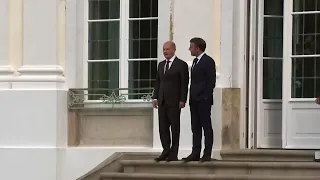 French President Macron meets German Chancellor Scholz for bilateral talks at Schloss Meseberg