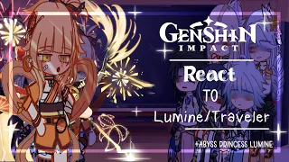 🪼🎀||Genshin Impaact React to : Traveler F!MC(Lumine)||🍒✨️
