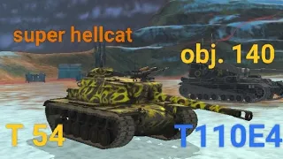 replays, super hellcat. obj.140. T110E4. T54 / world of tanks blitz