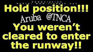 [REAL ATC] VERY CLOSE CALL on runway at Aruba TNCA