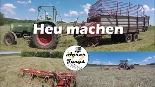 1. Schnitt Heu machen mit Fendt Farmer 105 s und Fendt 312