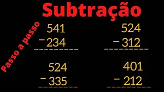 como fazer contas de subtração?