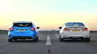 DRAG RACE! Mercedes A45 AMG VS BMW M4!