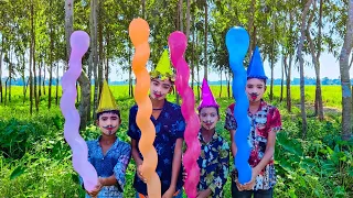 outdoor fun with Rocket Balloons and learn colors for kids by I kids Episode -136.