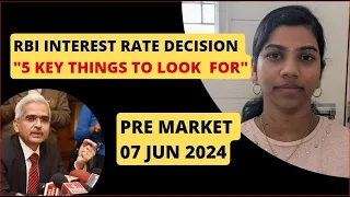 "RBI- Interest Rate Decision" Nifty & Bank Nifty, Pre Market Report, Analysis, 07 june 2024, Range