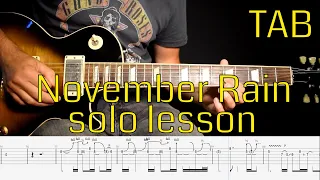 Guns n roses - November Rain solo lesson with tabs
