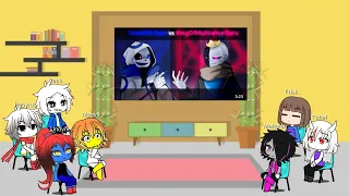 Undertale react to Error404 Sans vs King Of Multiverse Sans.