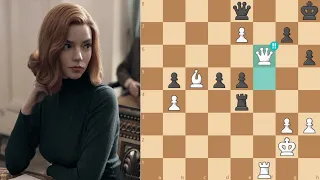 Beth Harmon VS. Vasily Borgov - QUEENS GAMBIT FINAL GAME! Insane Queen Sacrifice!!