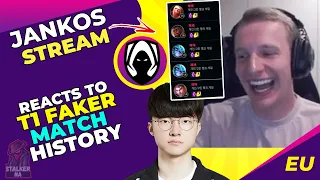 Jankos Reacts to T1 FAKER Match History 👀 [RED CARPET]