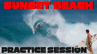 Pro Surfers Practice At Sunset Before Contest (4K Raw)