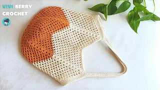 DIY Mini Crochet Bag | Crochet Granny Square Bag | 2 Tones Crochet Handbag | ViVi Berry Crochet