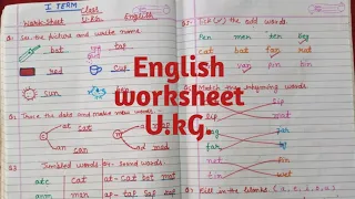 English worksheet for U.KG kids #kidslearning #kidsvideos