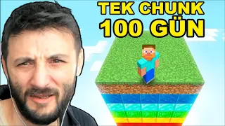 TEK CHUNK'ta 100 GÜN HAYATTA KALMAK 😨 Minecraft Yayın