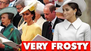 FIRST TIME SINCE CRYING ROW! Kate And Meghan Caught In VERY FROSTY Reunion Seated Metres Apart