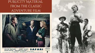 Publicity Material From Victor Mature & Janet Leigh's Classic Adventure Film - SAFARI 1956