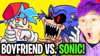 FRIDAY NIGHT FUNKIN BOYFRIEND vs SONIC.EXE!? (LANKYBOX REACTION! *SHOCKING!*)