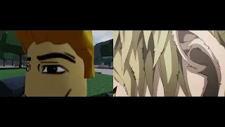 Genos Saitama Fight ROBLOX VS Anime Side by Side Comparison