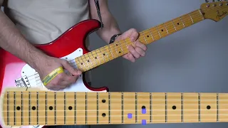 David Gilmour/Pink Floyd - Echoes Funky Part Tutorial w/Fretboard!