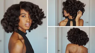 Wavy Voluminous Flexi Rod Set on Natural Hair | Date Night Natural Hairstyle | Detailed | Type 4