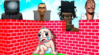 ¡Construye Para ESCAPAR De Los SKIBIDIS TOILETS en Roblox! 😱🚽 BEBÉ NOOB