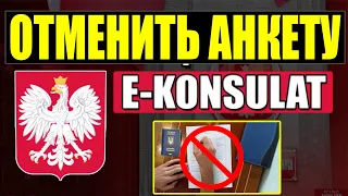 Как аннулировать заявку на визу в Польшу в e-Konsulat? #ekonsulat
