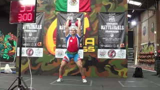 80 reps in 7 min long cycle 2x32 kg kettlebells, Ivan Denisov lift in altitude 2300m