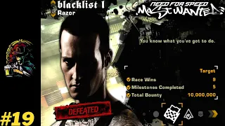 DEFEATED NEED FOR SPEED MOST WANTED BLACKLIST 1 - RAZOR | NFS MOST WANTED END GAMEPLAY #19