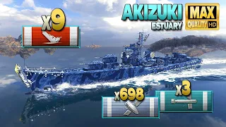 Destroyer Akizuki: 9 ships destroyed - World of Warships