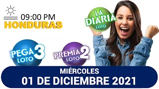 Sorteo 09 PM Loto Honduras, La Diaria, Pega 3, Premia 2, MIÉRCOLES 01 de diciembre 2021 |✅🥇🔥💰