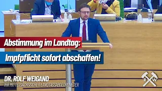 Abstimmung im Landtag: Impfpflicht sofort abschaffen!