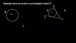 Tečny kružnice s pomocí Thaletovy kružnice | Matematika | Khan Academy