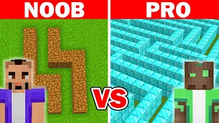 NOOB vs PRO: Laberinto Gigante en Reto de Construcción (Minecraft)