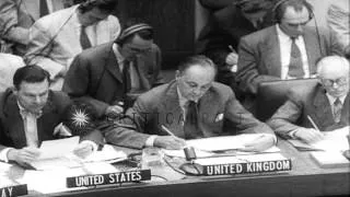 Russia's Andrey Vishinsky at the United Nations in New York HD Stock Footage