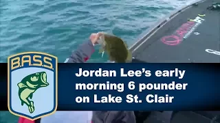 Jordan Lee lands a 6 pound smallmouth on Lake St. Clair