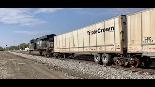 RARE Train With Out Freight Rail Cars!  Last Of Its Kind, Triple Crown Road Railer. Norfolk Southern